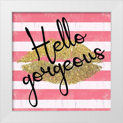 Paris Lips White Modern Wood Framed Art Print by Gibbons, Lauren