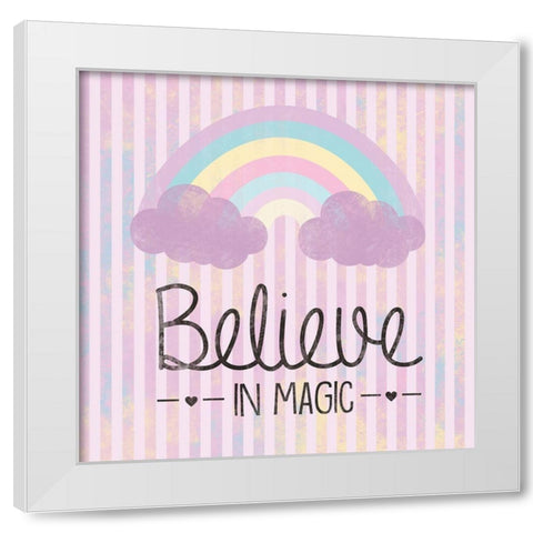 Unicorn 4 White Modern Wood Framed Art Print by Gibbons, Lauren