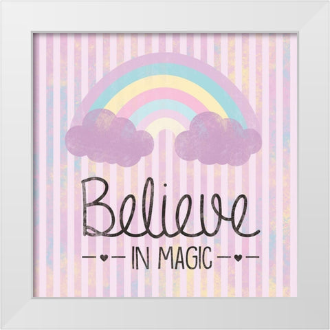 Unicorn 4 White Modern Wood Framed Art Print by Gibbons, Lauren