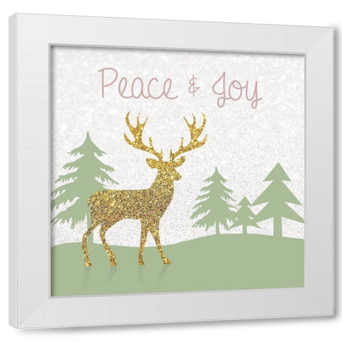 Joyous Stag White Modern Wood Framed Art Print by Gibbons, Lauren
