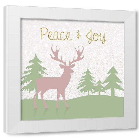 Peaceful Stag White Modern Wood Framed Art Print by Gibbons, Lauren