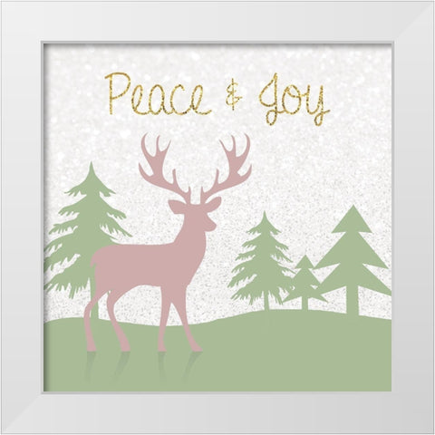 Peaceful Stag White Modern Wood Framed Art Print by Gibbons, Lauren
