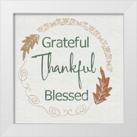 Thankful White Modern Wood Framed Art Print by Gibbons, Lauren