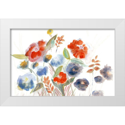 Walking With You White Modern Wood Framed Art Print by Daisy D
