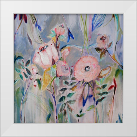 Unfolding Story Dark White Modern Wood Framed Art Print by Daisy D