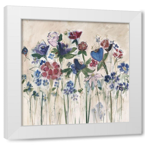 Golden Garden Muted White Modern Wood Framed Art Print by Daisy D