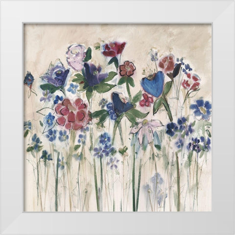 Golden Garden Muted White Modern Wood Framed Art Print by Daisy D