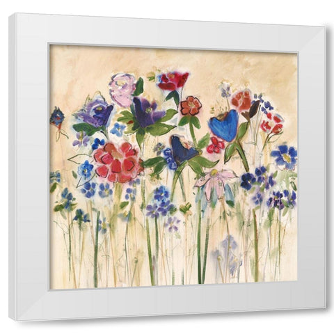 Golden Garden White Modern Wood Framed Art Print by Daisy D