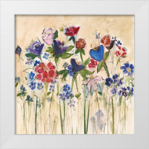 Golden Garden White Modern Wood Framed Art Print by Daisy D
