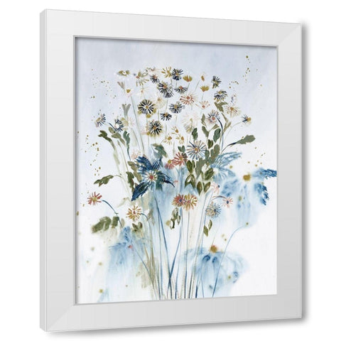 Soft Daisies With Love White Modern Wood Framed Art Print by Daisy D