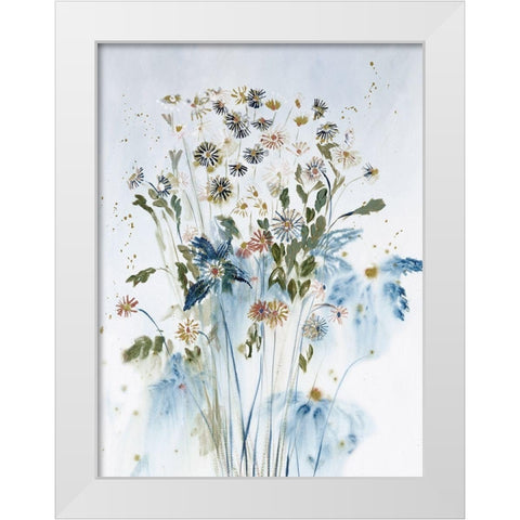 Soft Daisies With Love White Modern Wood Framed Art Print by Daisy D