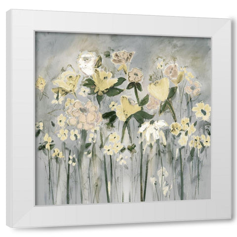 Soft Garden White Modern Wood Framed Art Print by Daisy D