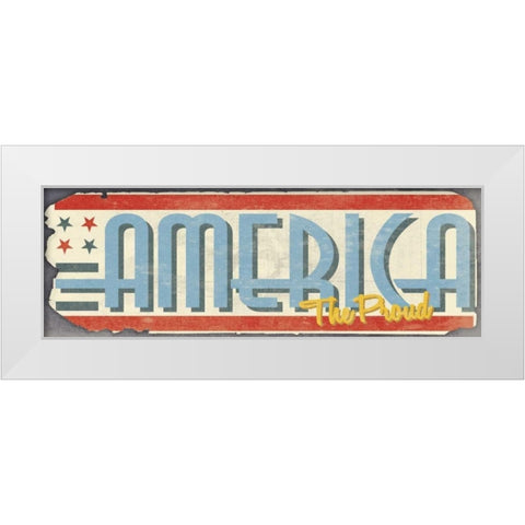 America White Modern Wood Framed Art Print by Grey, Jace