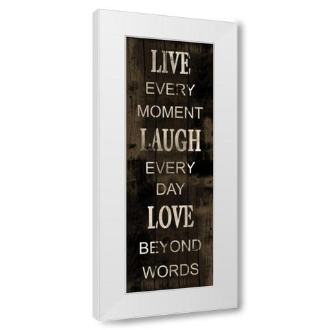 Live White Modern Wood Framed Art Print by Grey, Jace