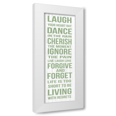 Rules For Enjoyment Sage White Modern Wood Framed Art Print by Grey, Jace