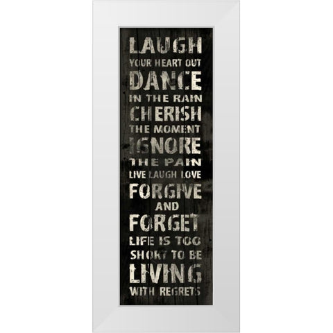Laugh White Modern Wood Framed Art Print by Grey, Jace
