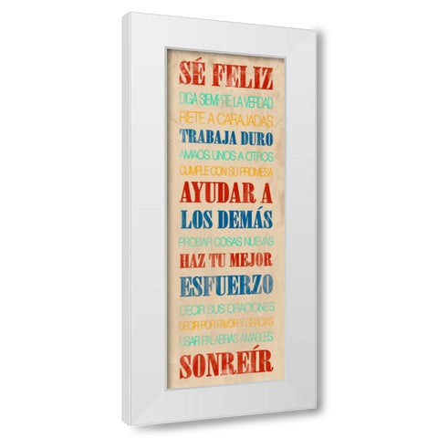Feliz White Modern Wood Framed Art Print by Grey, Jace