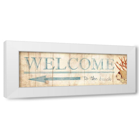 Welcome Sign White Modern Wood Framed Art Print by Grey, Jace