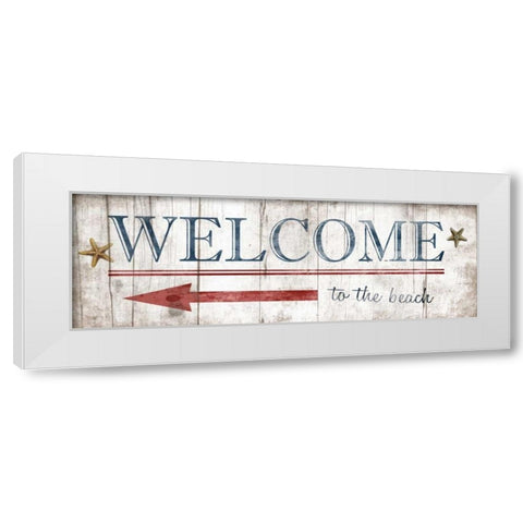 Welcome Sign White Modern Wood Framed Art Print by Grey, Jace