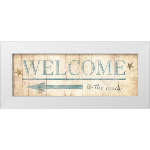 Welcome Sign White Modern Wood Framed Art Print by Grey, Jace