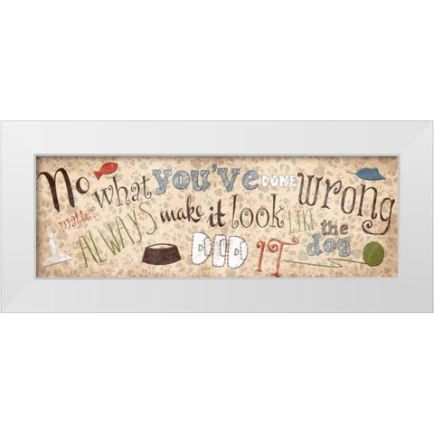 Cat White Modern Wood Framed Art Print by Grey, Jace