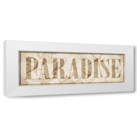 Paradise White Modern Wood Framed Art Print by Grey, Jace