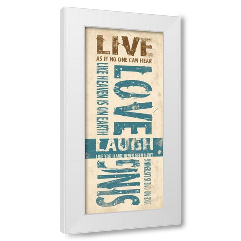 Typography 3 White Modern Wood Framed Art Print by Grey, Jace