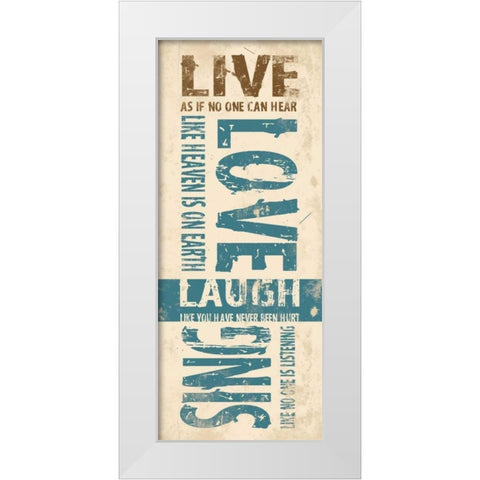 Typography 3 White Modern Wood Framed Art Print by Grey, Jace