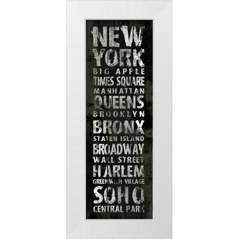 NEW YORK White Modern Wood Framed Art Print by Grey, Jace