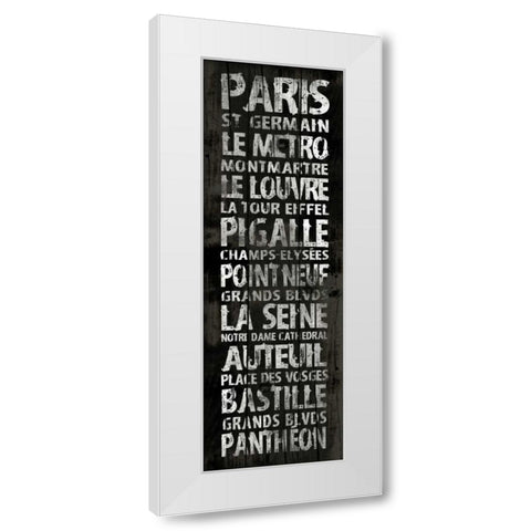 PARIS White Modern Wood Framed Art Print by Grey, Jace