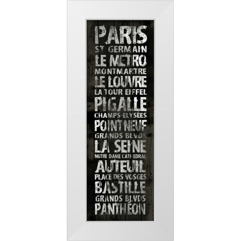 PARIS White Modern Wood Framed Art Print by Grey, Jace