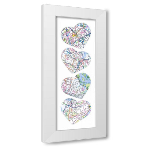 Map To  Your Heart White Modern Wood Framed Art Print by Grey, Jace