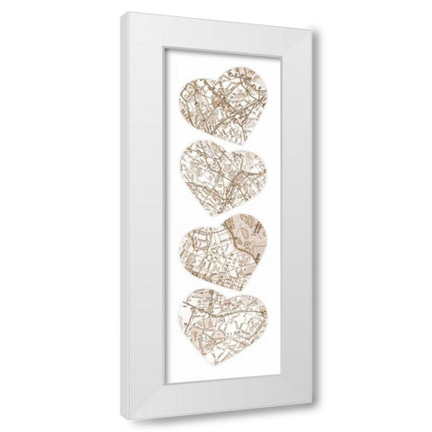 Map To  Your Heart  2 White Modern Wood Framed Art Print by Grey, Jace