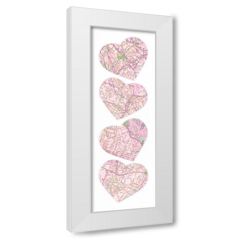 Map To  Your Heart  4 White Modern Wood Framed Art Print by Grey, Jace