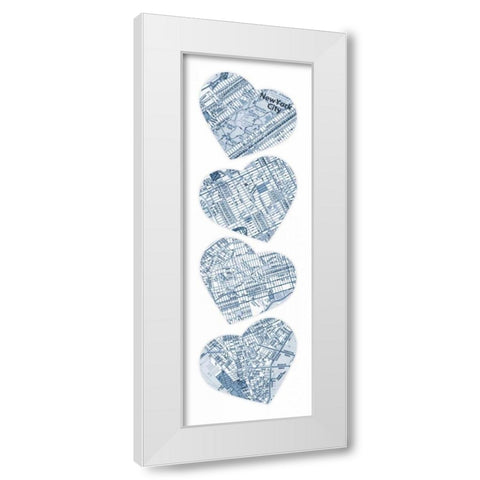 MAP TO YOUR HEART MANHATTAN 3 White Modern Wood Framed Art Print by Grey, Jace