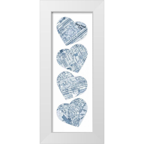 MAP TO YOUR HEART MANHATTAN 3 White Modern Wood Framed Art Print by Grey, Jace