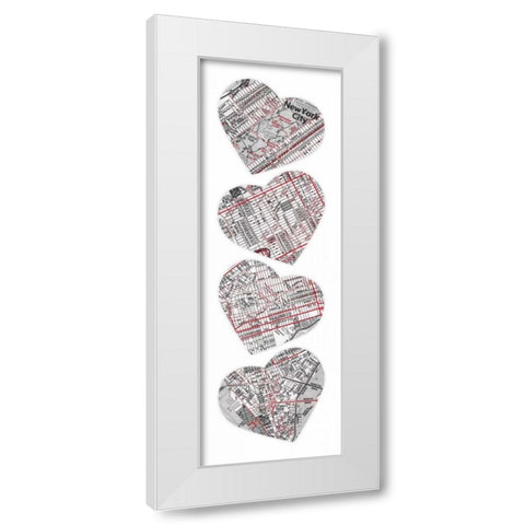 MAP TO YOUR HEART MANHATTAN 5 White Modern Wood Framed Art Print by Grey, Jace