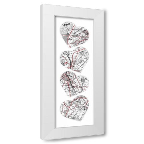 MAP T0 YOUR HEART White Modern Wood Framed Art Print by Grey, Jace