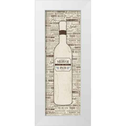 WINE CREAM White Modern Wood Framed Art Print by Grey, Jace