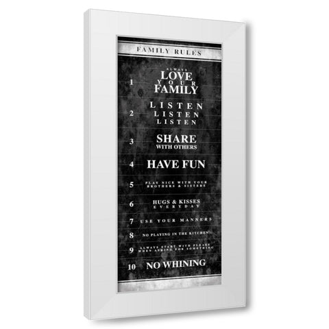 NO RULES White Modern Wood Framed Art Print by Grey, Jace