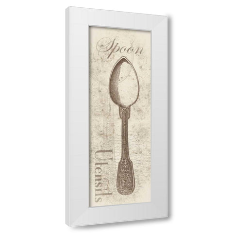 Spoon White Modern Wood Framed Art Print by Grey, Jace
