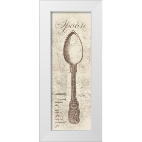 Spoon White Modern Wood Framed Art Print by Grey, Jace