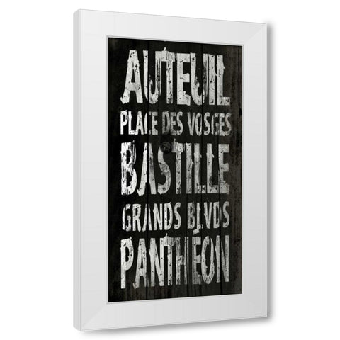 PARIS White Modern Wood Framed Art Print by Grey, Jace