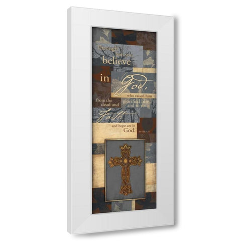 Religious Quote 3 White Modern Wood Framed Art Print by Grey, Jace