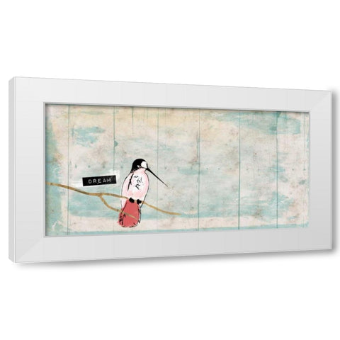 Dream bird White Modern Wood Framed Art Print by Grey, Jace