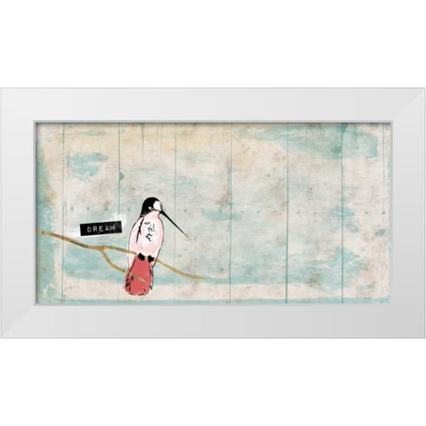Dream bird White Modern Wood Framed Art Print by Grey, Jace