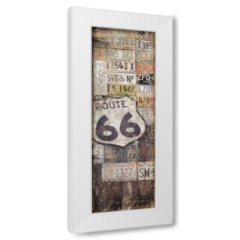 License plates 2 White Modern Wood Framed Art Print by Grey, Jace