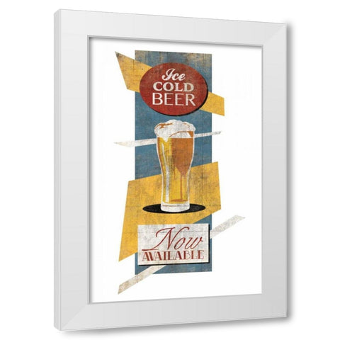 Cold Beer Cut Out White Modern Wood Framed Art Print by Grey, Jace