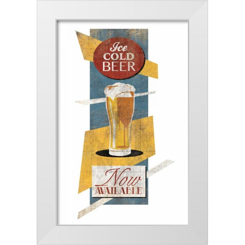 Cold Beer Cut Out White Modern Wood Framed Art Print by Grey, Jace