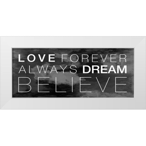 Love Forever White Modern Wood Framed Art Print by Grey, Jace